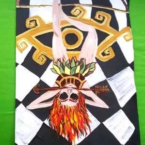 Art painting fire pixie